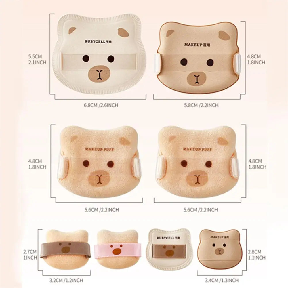 5/8Pcs Little Bear Friend Powder Puff Flawless Base Makeup Setting Thumb Marshmallow Powder Puff Powder Puff Box Air Cushion Peaceful Pleasures Health and Wellness