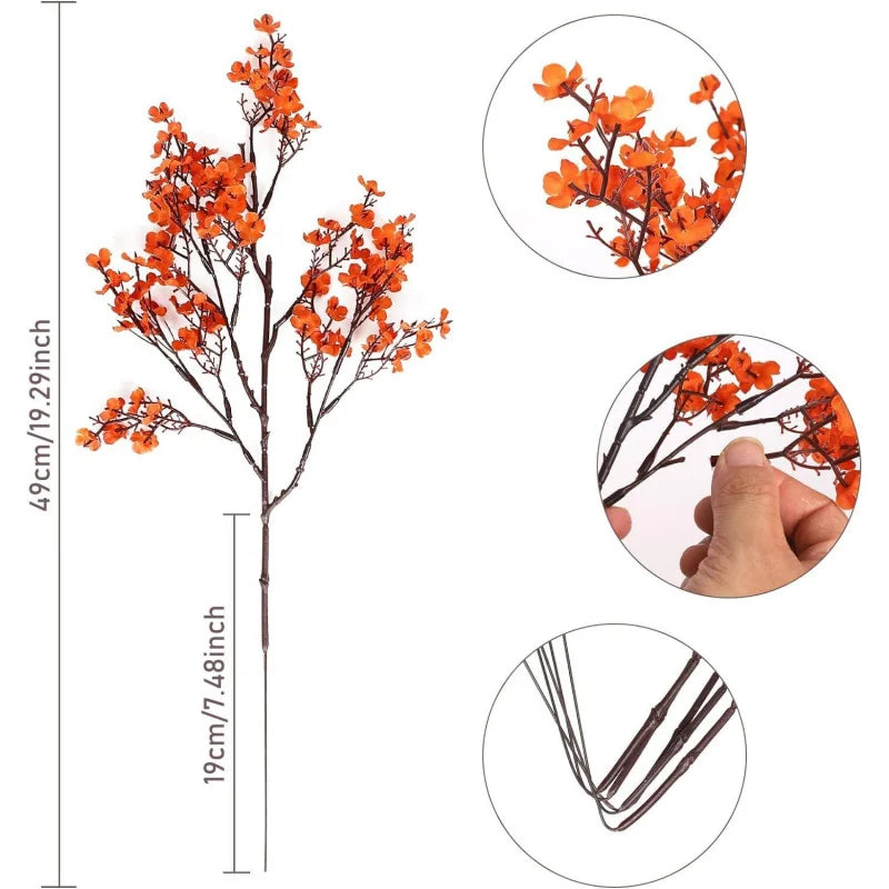 3pcs Silk Baby's Breath Artificial Flowers – Fall & Halloween Decor