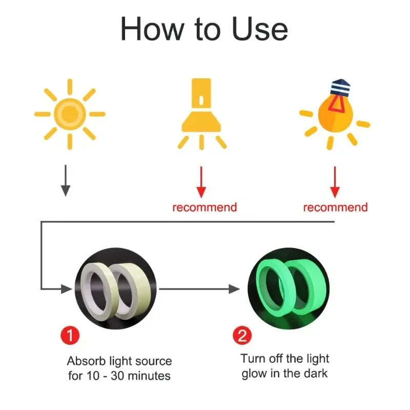 Glow in the Dark Luminous Tape Wall Stickers | Safety & Decor