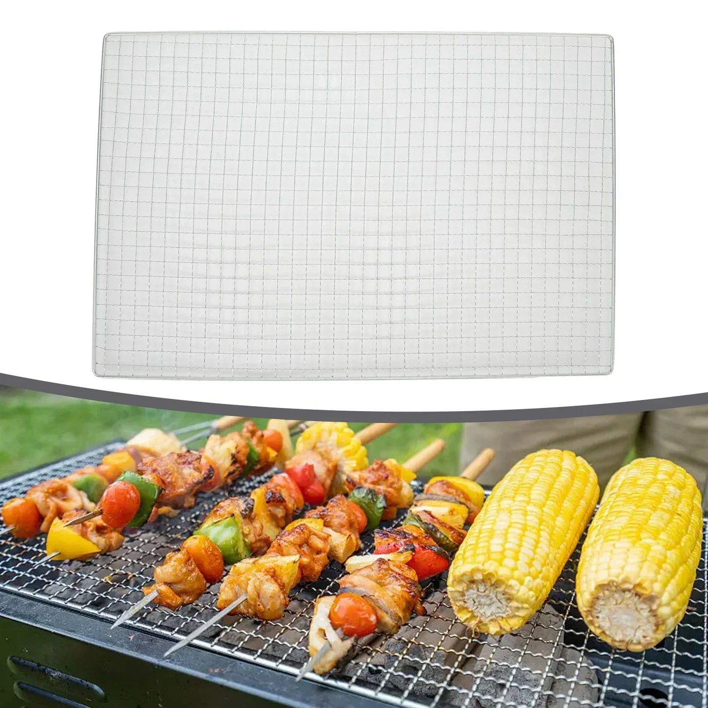 BBQ Grill Mesh Grate – Stainless Steel Grid for Camping & BBQ