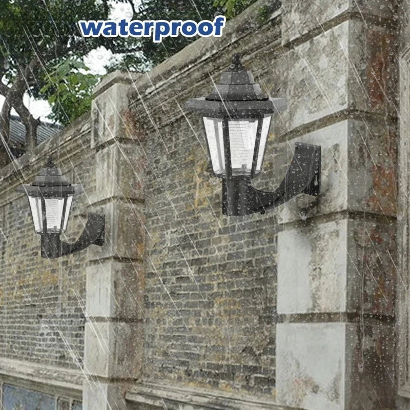 Solar Retro Hexagonal Lantern – Waterproof Garden Wall Light