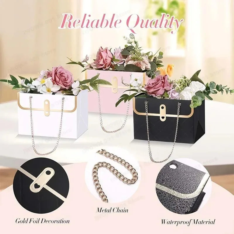 Flower Bouquet Gift Bags | Paper Tote for Valentine's & Parties
