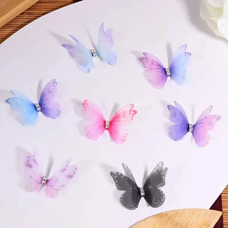 10pcs Elegant 3D Butterfly Hair Decorations – DIY Headwear & Craft Embellishments Hair Accessory Peaceful Pleasures Health and Wellness