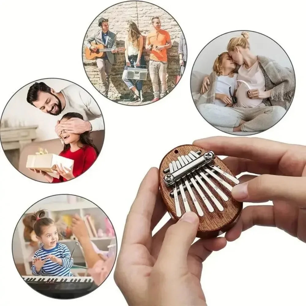 8-Key Mini Wooden Kalimba Thumb Piano | Beginner Gift