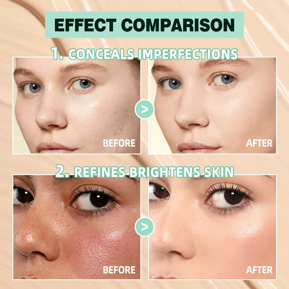 QIBEST Liquid Concealer Foundation – Matte, Full Coverage, Waterproof
