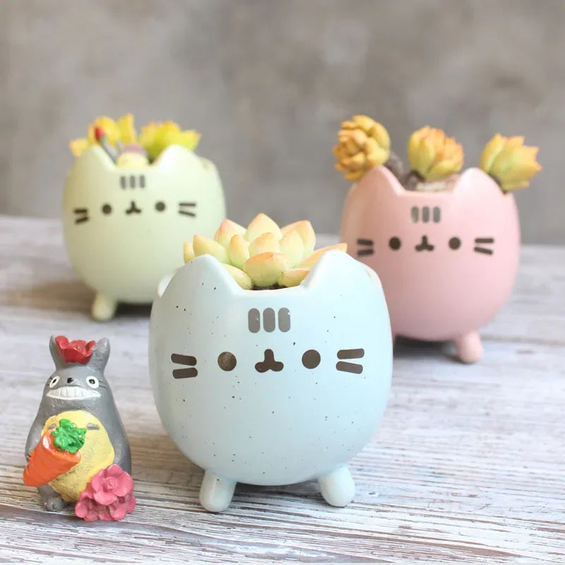 Cute Cat Ceramic Succulent Pot | Animal Planter Gift
