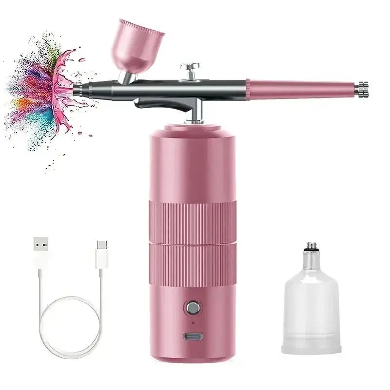 Airbrush Nail With Compressor Portable Airbrush Nail Art Compressor For Nails Cake Painting Crafts Air Brush Kit Nails Spray Peaceful Pleasures Health and Wellness