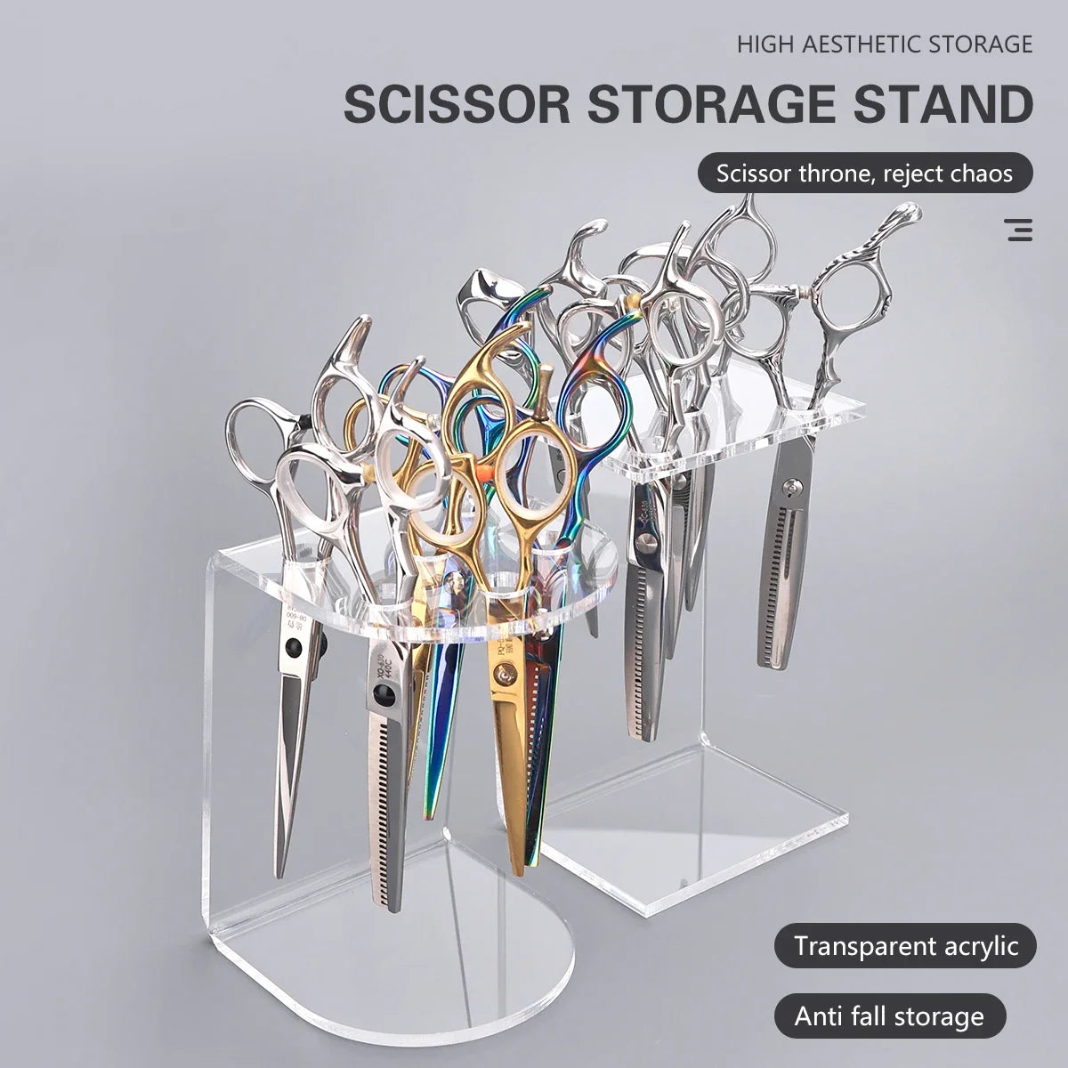 Professional Barber Shears Storage Display Stand Barbershop Scissors Holder Makeup Brushes Organizer Rack Salon Tool Accessories Peaceful Pleasures Health and Wellness