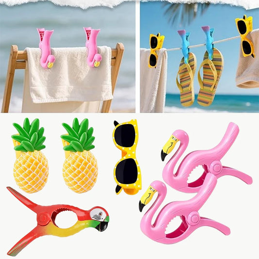 Large Beach Towel Clips for Chairs – Durable Plastic Pegs