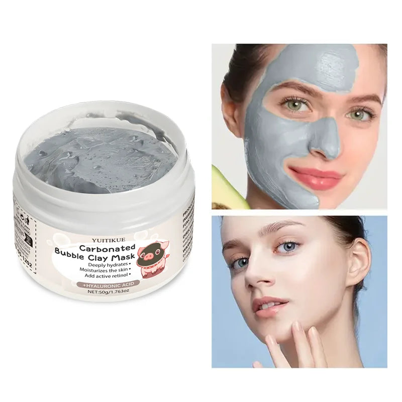 YUITIKUE Carbonated Bubble Clay Mask 50g w/ Hyaluronic Acid - Moisturizing, Pore Cleaning & Skin Firming, Easy to Apply Peaceful Pleasures Health and Wellness Default Title