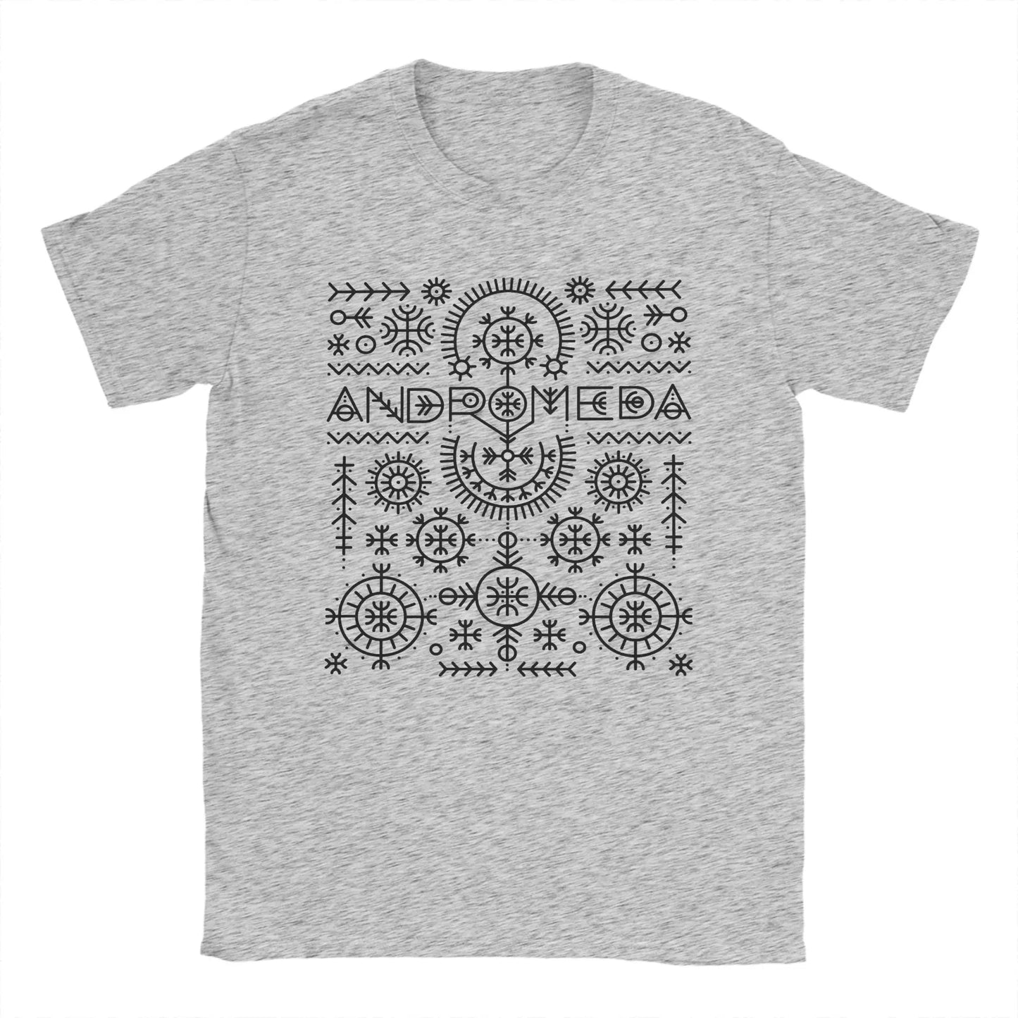 Men T-Shirt Andromeda Unique 100% Cotton Tees Short Sleeve Lelek Eurovisions 2026 T Shirts Crewneck Tops Gift Peaceful Pleasures Health and Wellness GRAY M