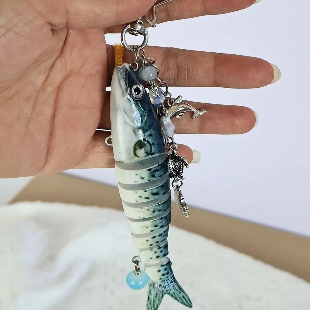 Multi-Jointed Simulation Fish Keychain – Backpack Pendant Gift