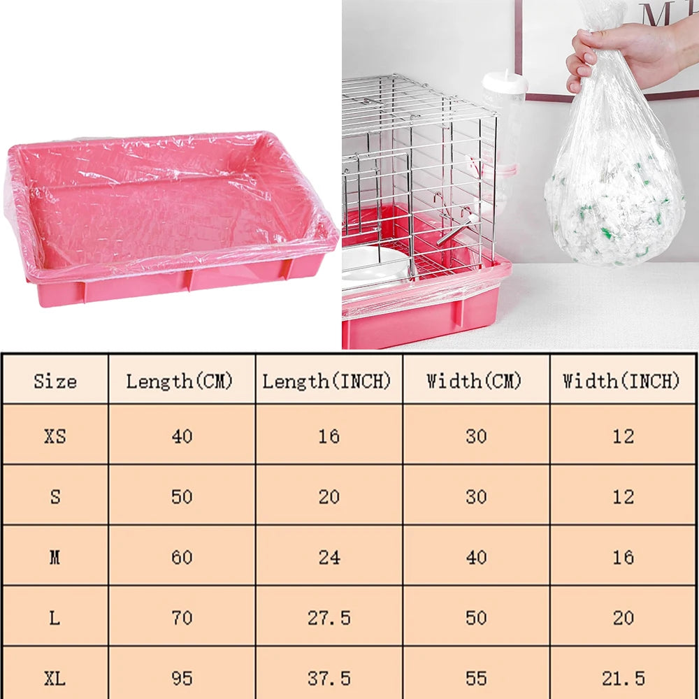 10-Pack Disposable Pet Cage Tray Covers | Elastic Transparent Fit