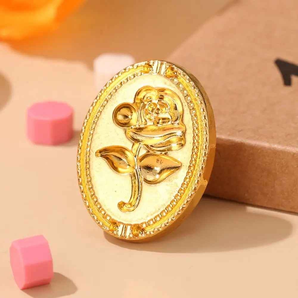 DIY Tool Rose Sealing Wax Seals Head European-style Flowers Retro Sealing Wax Stamp Head Snowflake Butterfly Peaceful Pleasures Health and Wellness style A
