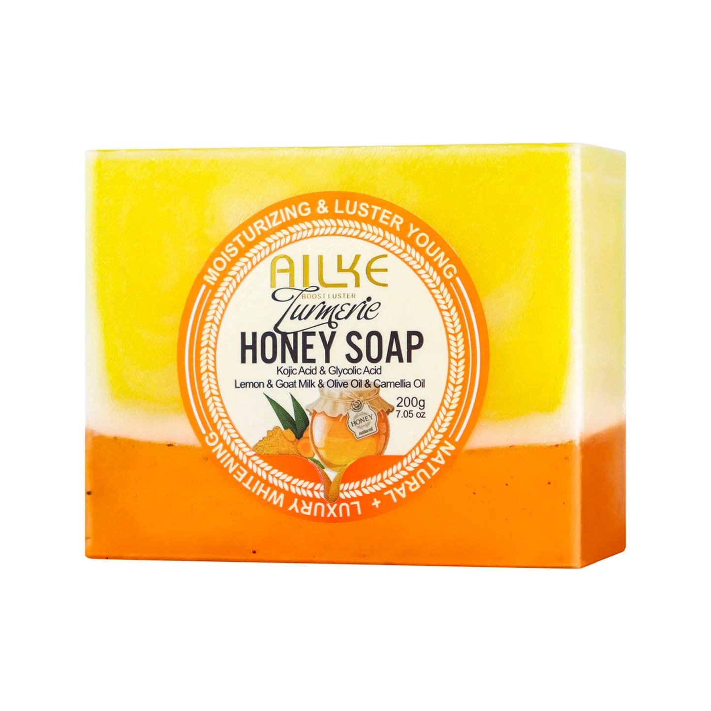 AILKE Turmeric Honey Soap Bar | Kojic Acid & Lemon 200g