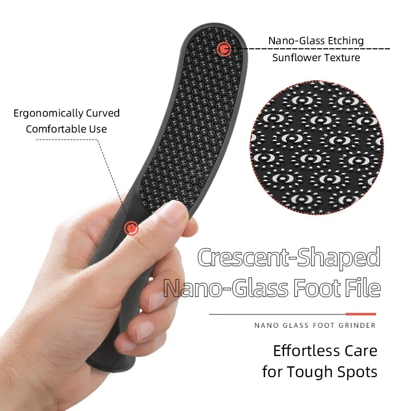Nano Glass Foot File | Crescent Callus Remover & Heel Exfoliator