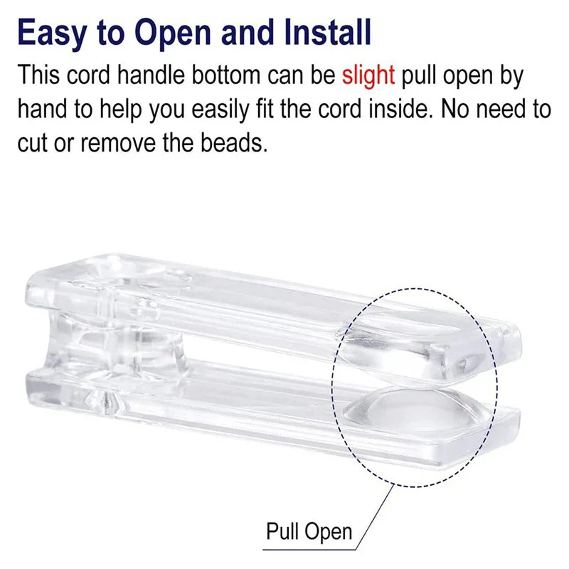 8cm Clear Roller Blind Pull Handle | Bead Chain Weight Pendant