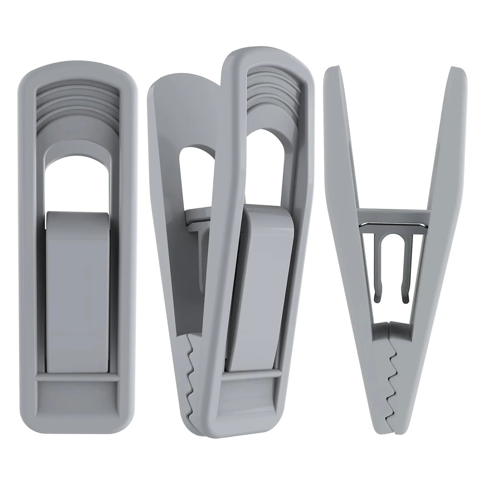 Large Opening Plastic Clothes Pegs with Hangers 20Pcs Portable Clothes Pins for Drying Laundry OPP Packaging Peaceful Pleasures Health and Wellness Gray 20Pcs