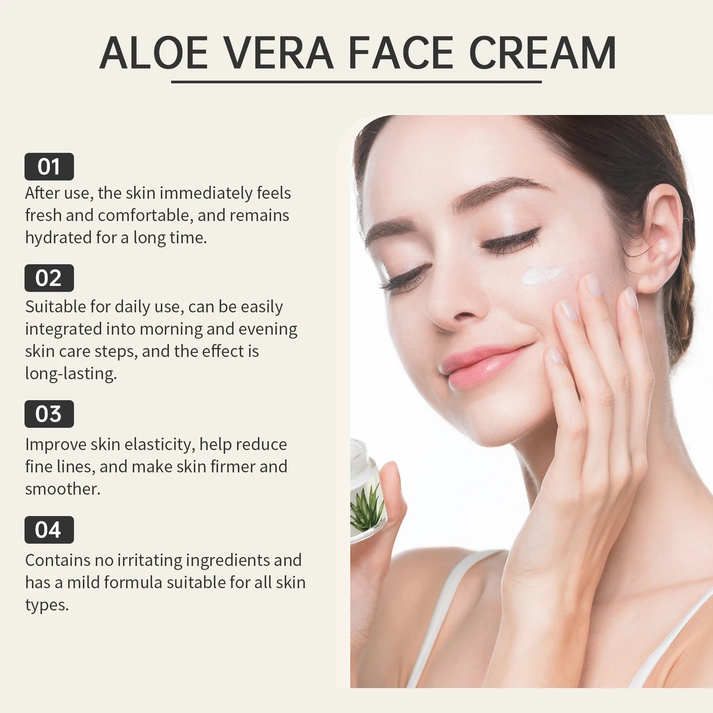 Aloe Vera Daily Face Cream – Anti-Aging Oil-Free Moisturizer
