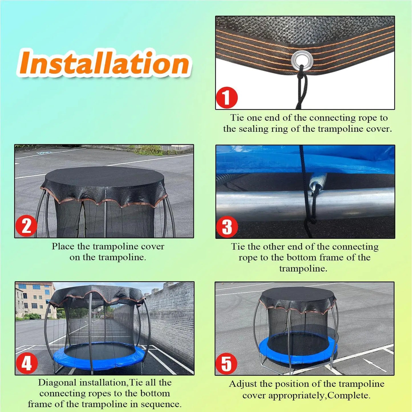 Trampoline Shade Cover Octagonal Heavy Duty Multi-functional Sun Protection, Patio Pool Camping Garden Lawn Park Deck Outdoor Peaceful Pleasures Health and Wellness