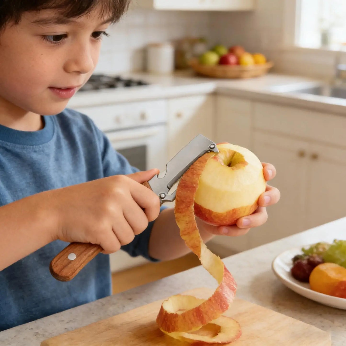 2-in-1 Y Vegetable & Fruit Peeler with Ergonomic Wooden Handle