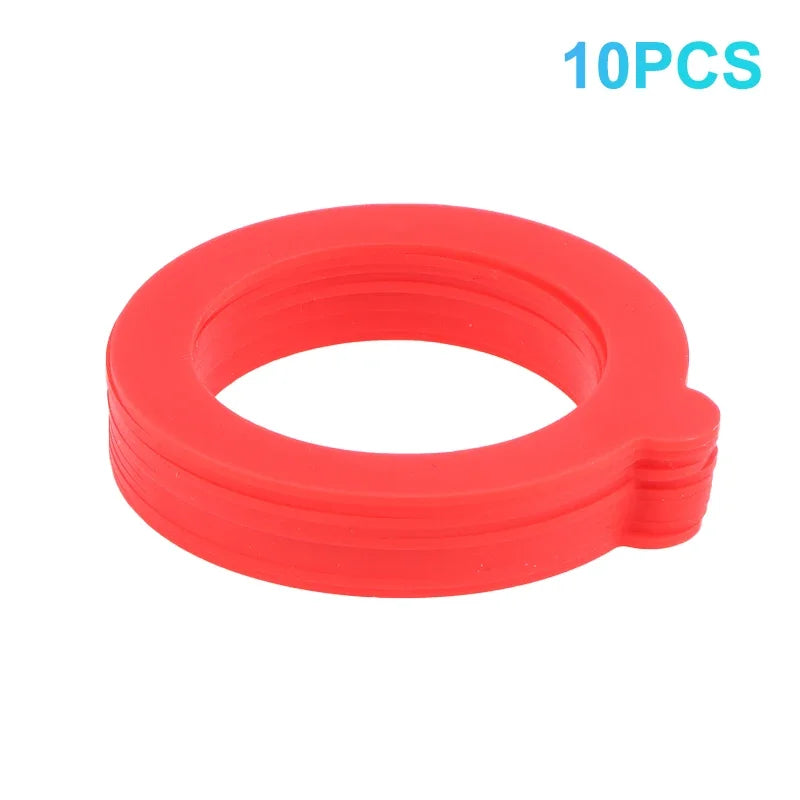 10-Pack Silicone Gaskets for Clip Top Glass Canning Jars Jar Sealing Gasket Peaceful Pleasures Health and Wellness 10pcs Red