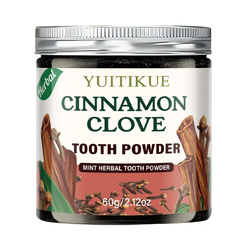 Yuitikue Cinnamon Clove Tooth Powder, 60g Natural Herbal Mint Tooth Cleanser for Oral Care, Fresh Breath & Deep Cleaning Peaceful Pleasures Health and Wellness 1pc
