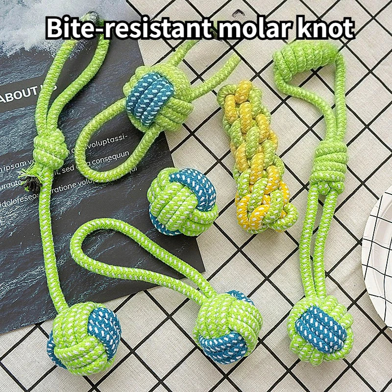 Dog Toy Rope Ball Toy for Dogs Training Toy for Dogs Teeth Cleaning Tug Toy Interactive Knot Rope Resistant To Biting Molars Peaceful Pleasures Health and Wellness 06