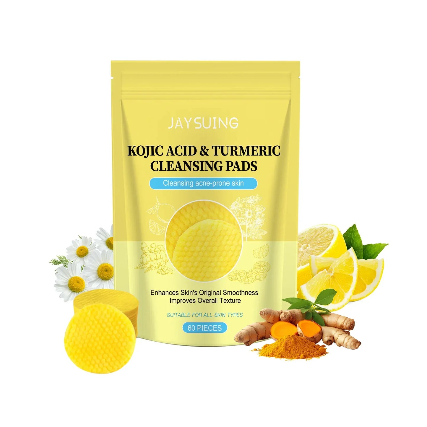 Turmeric Exfoliating Facial Pads – Anti-Acne & Deep Cleanse