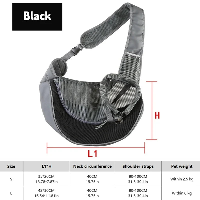 Breathable Mesh Dog & Cat Sling Carrier – Travel Crossbody Bag