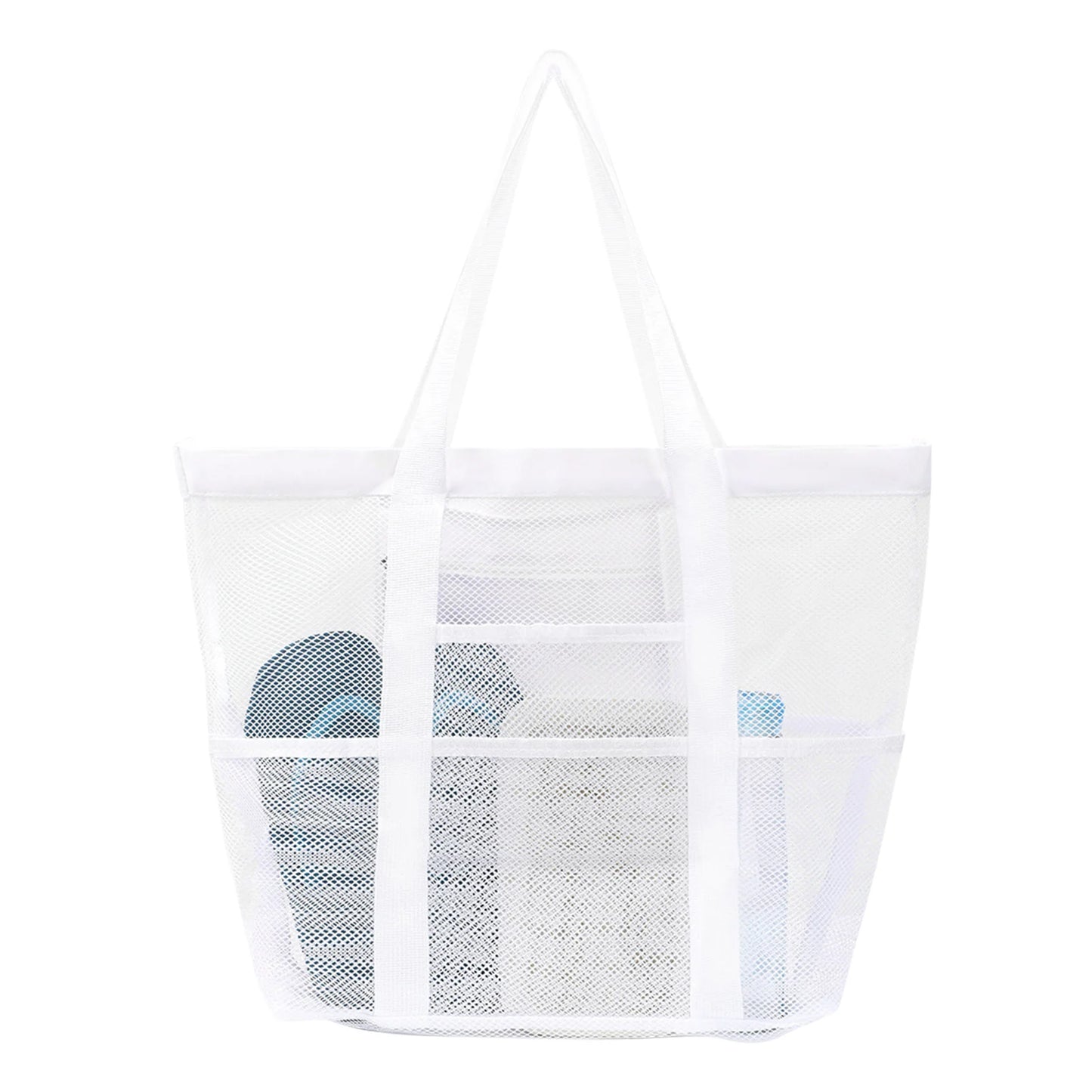 PEAKINBAGS Mesh Beach Tote Bag – Large Multi-Pocket Pool Bag
