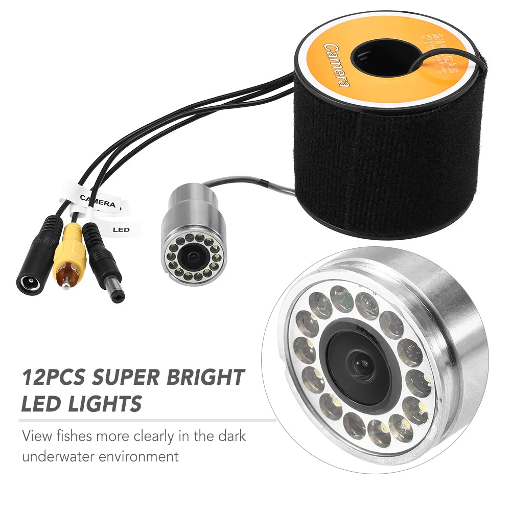 12 LED Night Vision Waterproof Fish Shape Boat Ice Fishing Camera