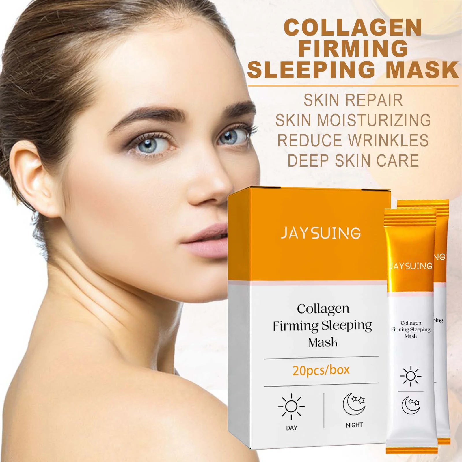 Collagen Moisturizing Sleep Facial Mask Hydration Smooth Skin Improve Dryness Softening Keratin Hyaluronic Acid Smear Face Mask Peaceful Pleasures Health and Wellness