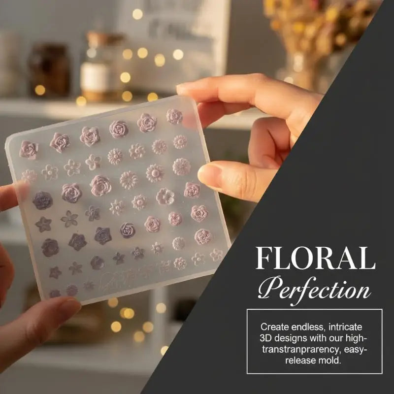 3D Rose Silicone Nail Mold – DIY Gel Acrylic Nail Art Tool