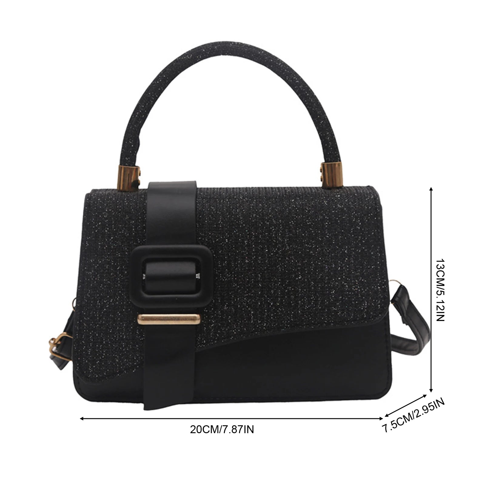 Women PU Leather Shoulder Bag Glossy Solid Color Tote Crossbody Bag With Adjustable Chain Peaceful Pleasures Health and Wellness