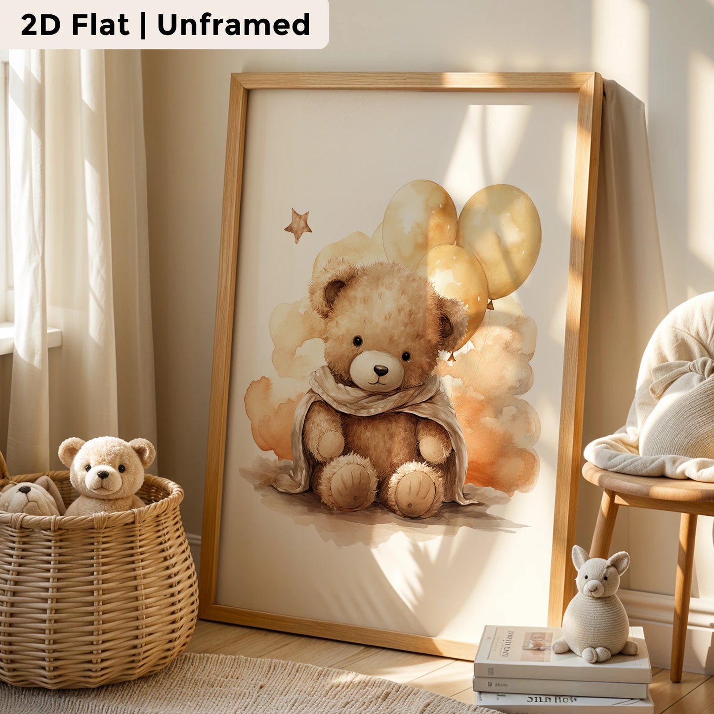 3-Piece Yellow Balloon Canvas Wall Art | Kids Room Decor Print