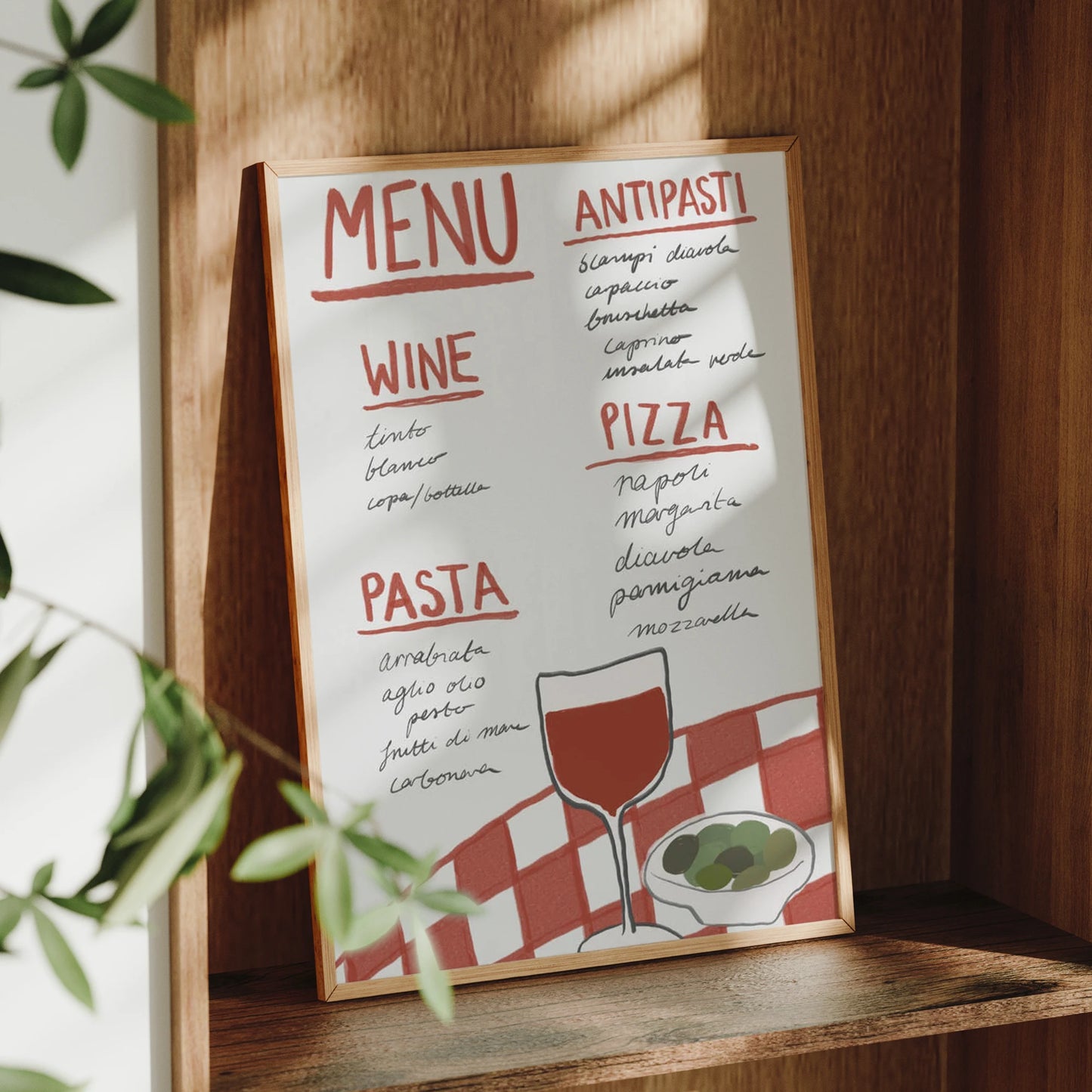 Italian Cuisine Canvas Wall Art Print | Kitchen & Dining Decor