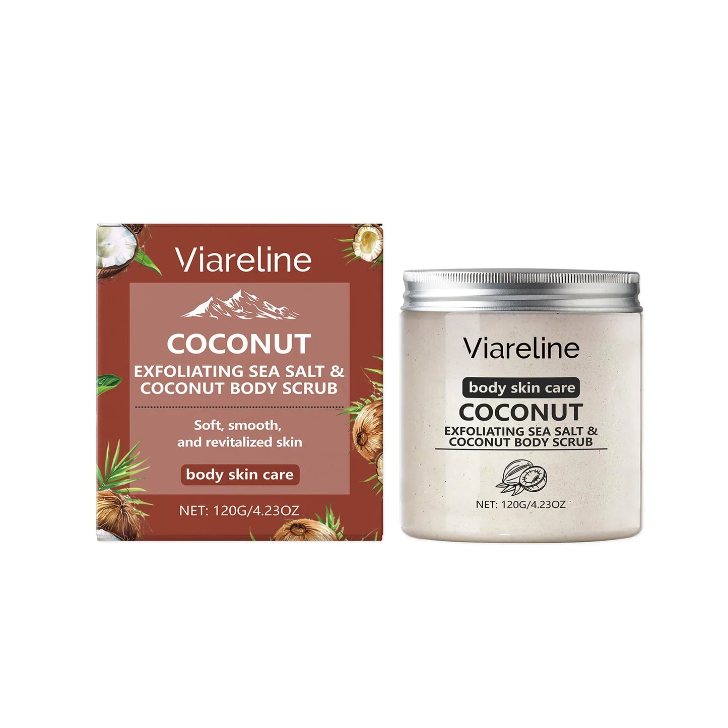 Viareline Sea Salt Body Scrub – Coconut & Coffee 120g