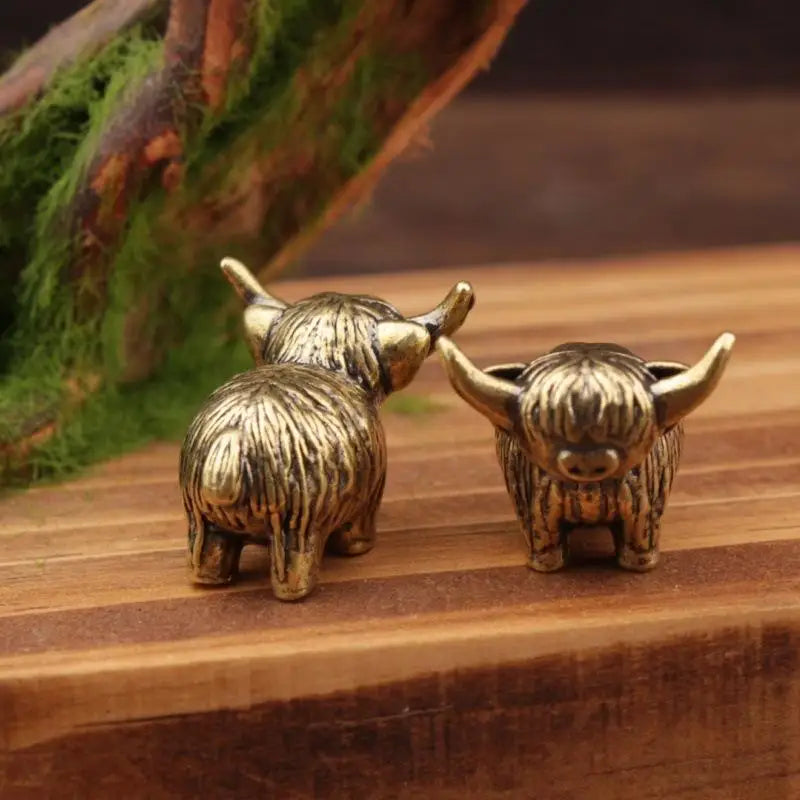 Solid Brass Elk Moose Figurine | Retro Desk Statue & Ornament