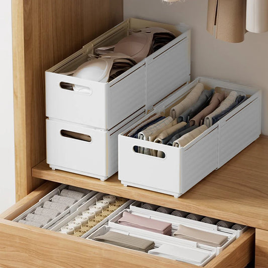 2-Pack Expandable Stackable Drawer Organizer Bins with Handles Drawer Organizer Bins Peaceful Pleasures Health and Wellness