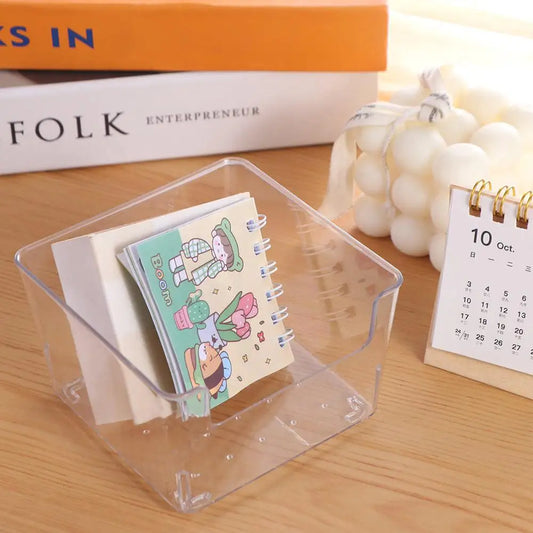 Simple Chic Acrylic Note Holder Transparent Waterproof Clear Note Box Card Paper Efficient Desk Organizer Desktop Peaceful Pleasures Health and Wellness