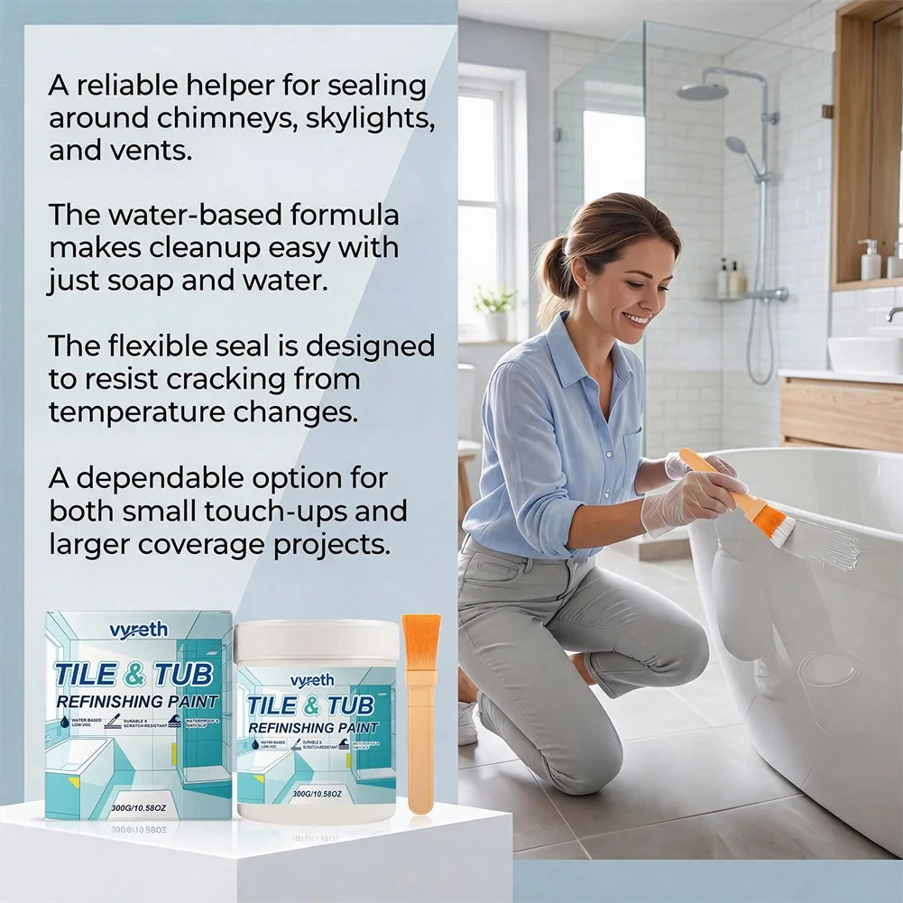 Tile & Bathtub Refinishing Paint Kit – Waterproof DIY Coating