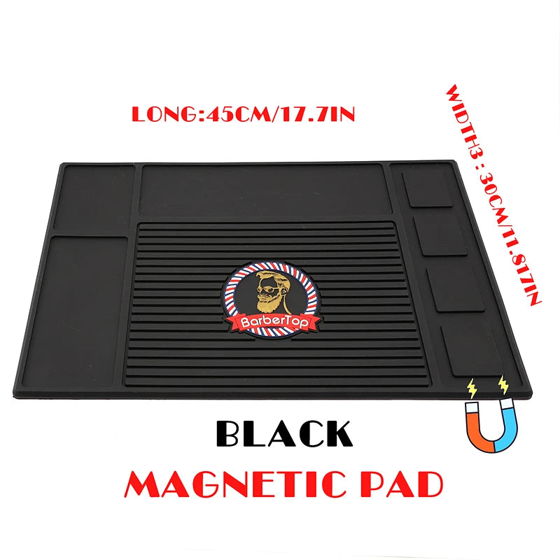 Barber Soft Silicone Magnetic Tray Hairdressing Antiskid Waterproof Flexible Rubber Storage Mat Salon Clippers Scissors Tools Peaceful Pleasures Health and Wellness A