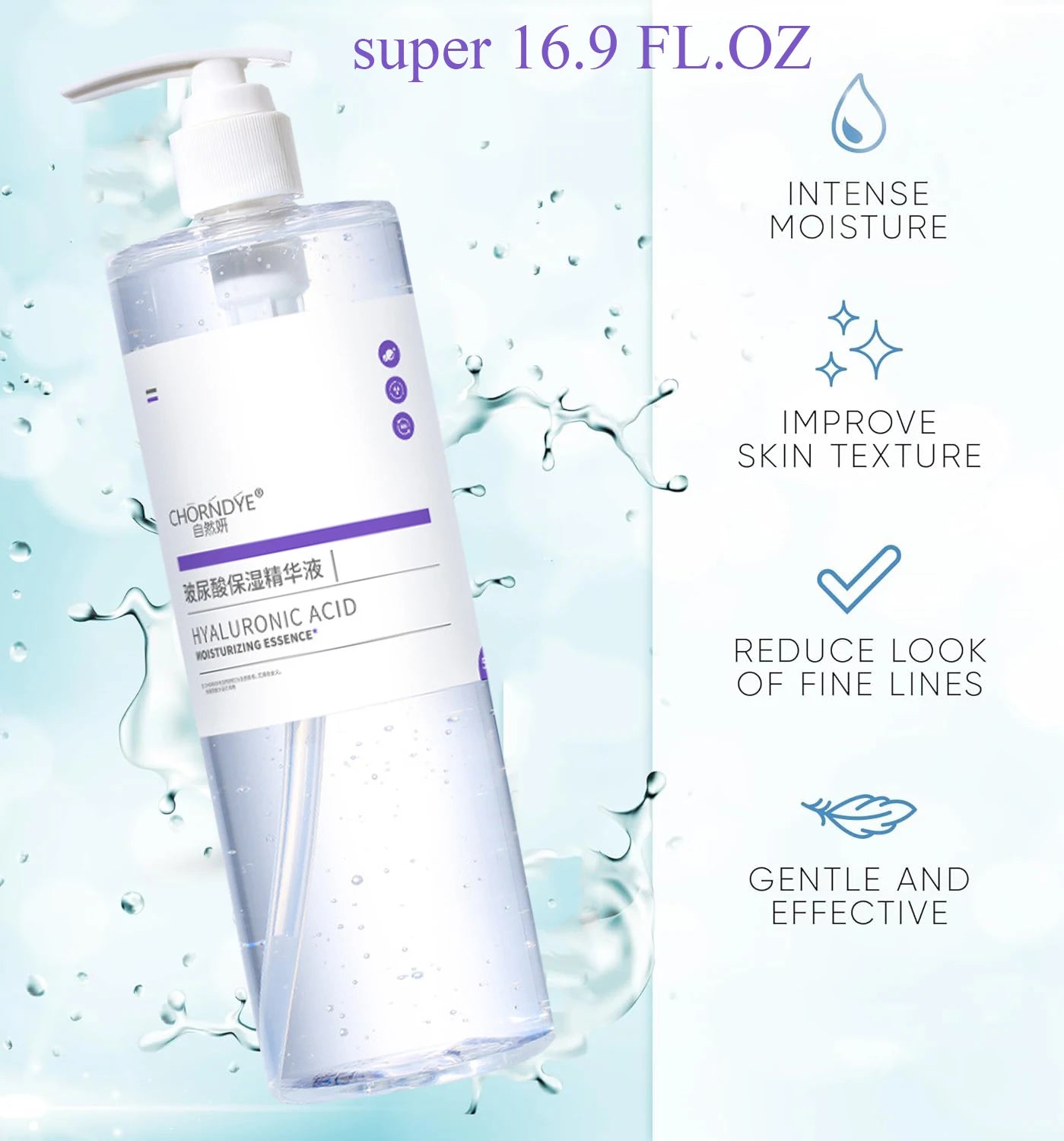 500ml Hyaluronic Acid Deep Hydration Cooling for Face,Hydration Booster,Refreshing Lightweight Texture Korean Glass Skin Care Peaceful Pleasures Health and Wellness