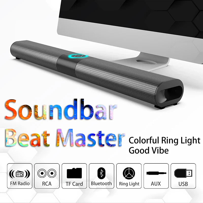 AyeBeau Bluetooth 5.3 Soundbar | Bass, FM Radio & TV