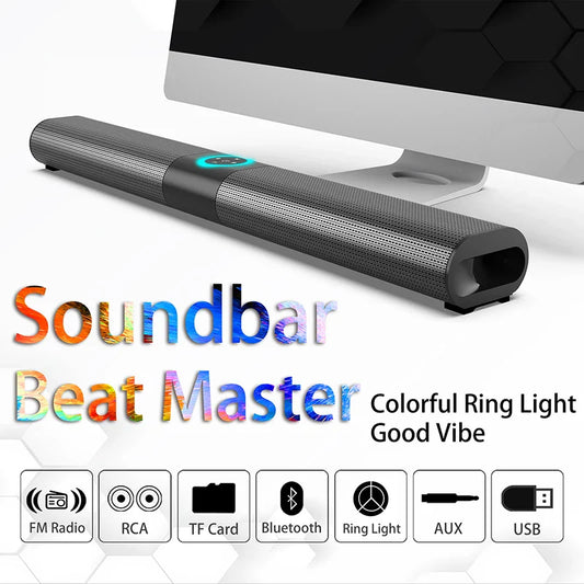 AyeBeau Bluetooth 5.3 Soundbar | Bass, FM Radio & TV Bluetooth Soundbar Oasis Select