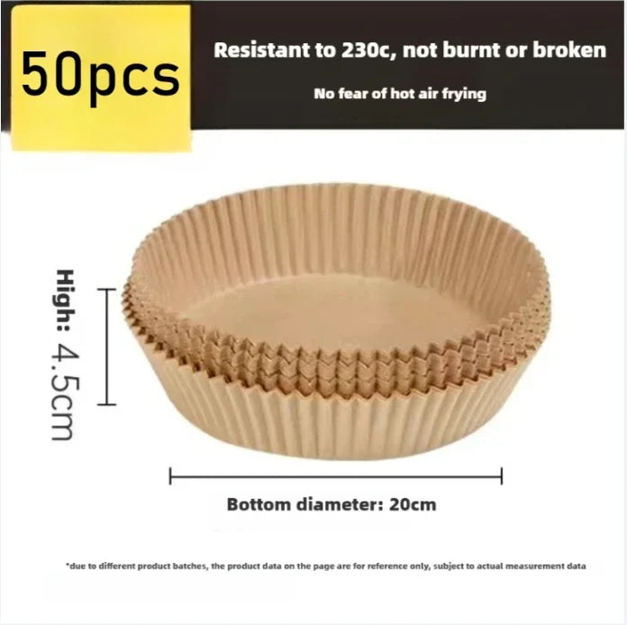 Air Fryer Disposable Parchment Liners – 23cm Square & Round