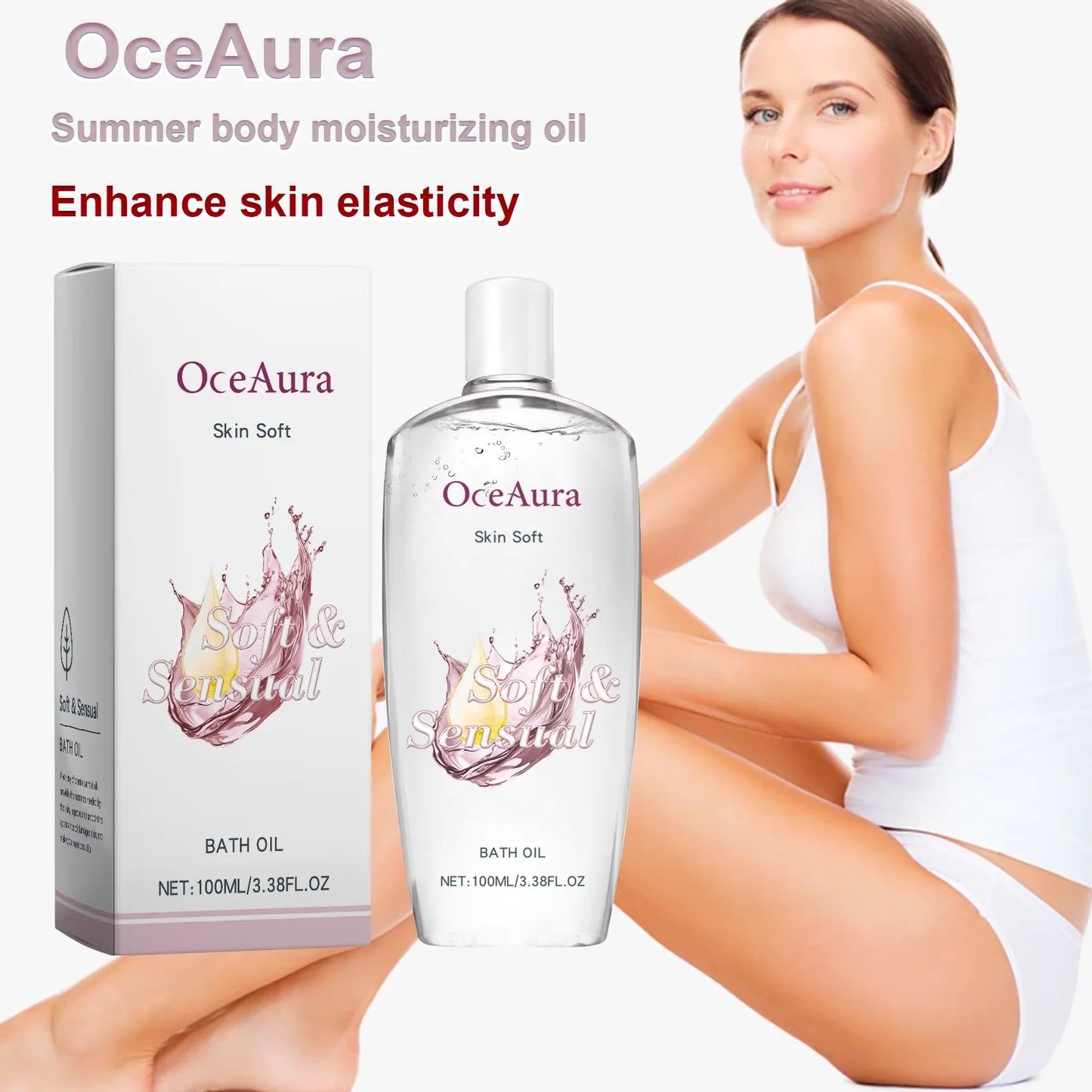 OceAura Body Moisturizing Oil – Brightening Dry Skin Care 3.38oz