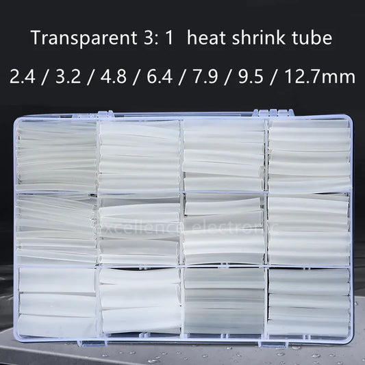 240pcs Transparent 3: 1 Heat Shrink Tube with Double Wall Glue Tube Wrapping Kit Electrical Connection Wire Insulation Sleeving Peaceful Pleasures Health and Wellness Default Title