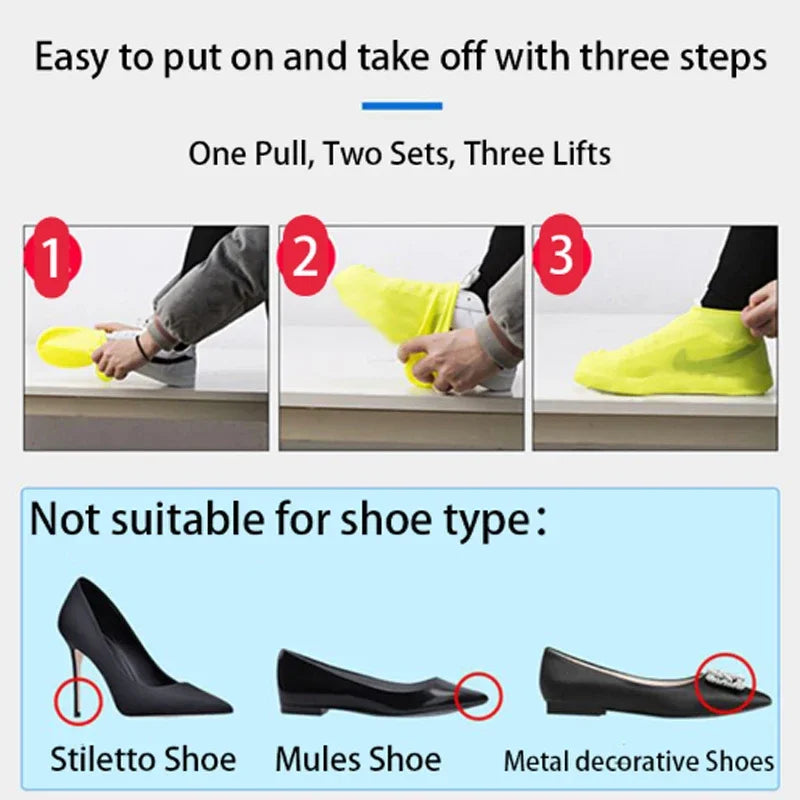 Reusable Silicone Waterproof Rain Shoe Covers – 1 Pair